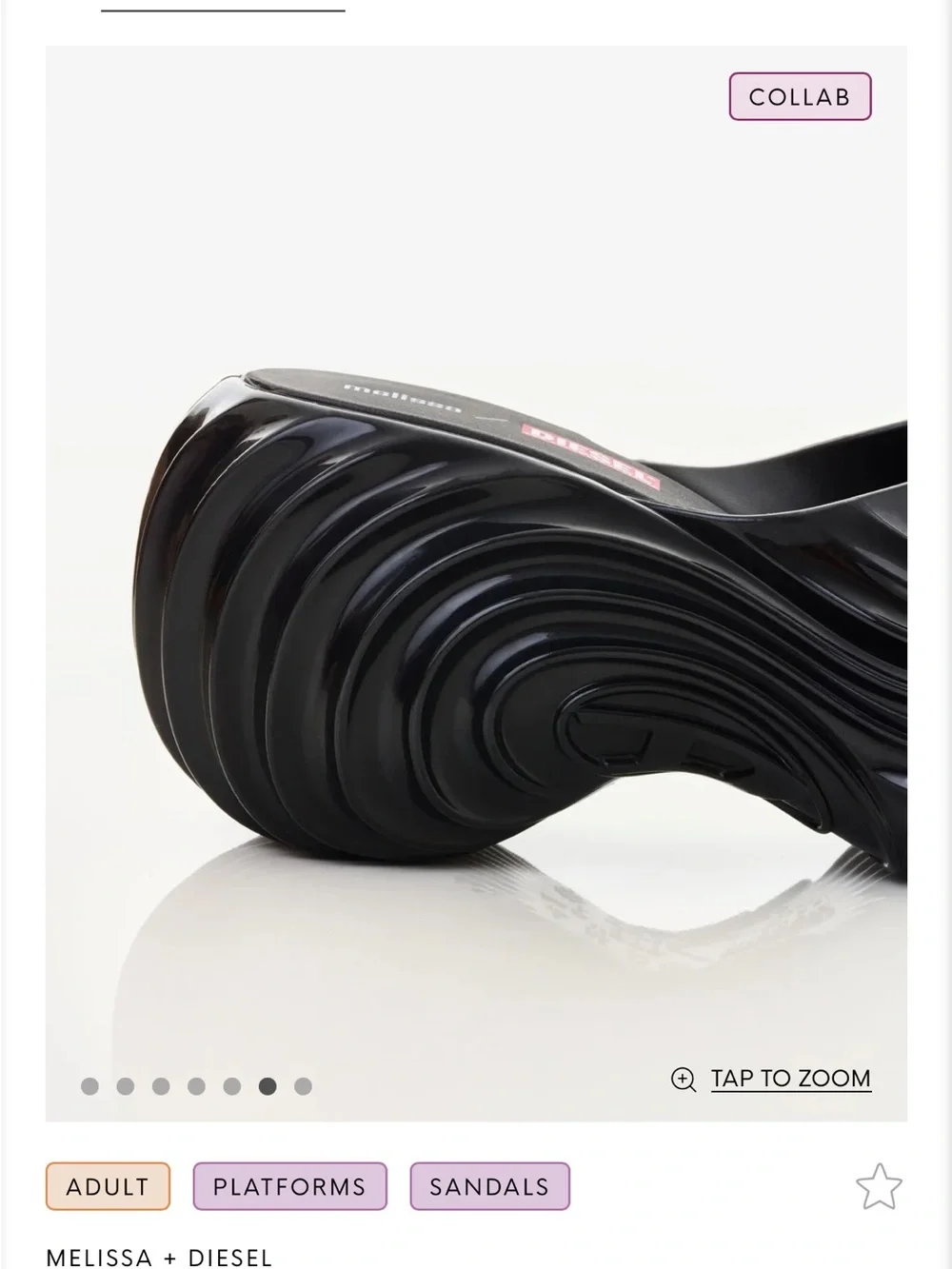 Diesel Black Sculptural Platform Sandals